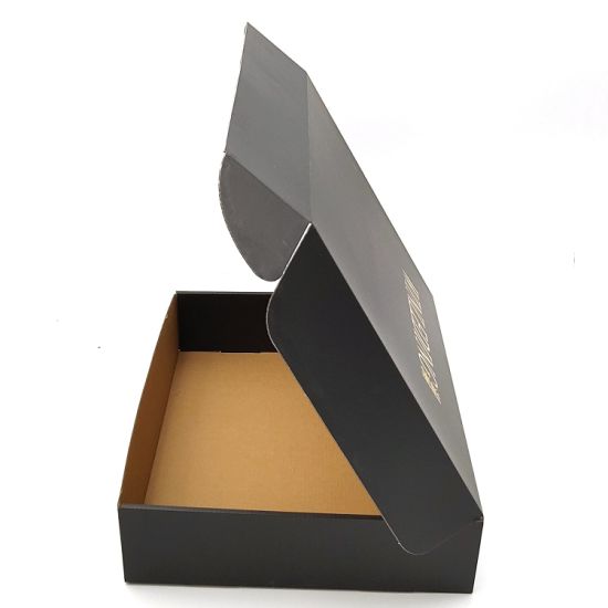 Custom Matt Black Gold Foil Logo Paper Cardboard Gift Packaging Box