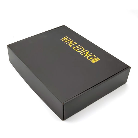 Custom Matt Black Gold Foil Logo Paper Cardboard Gift Packaging Box